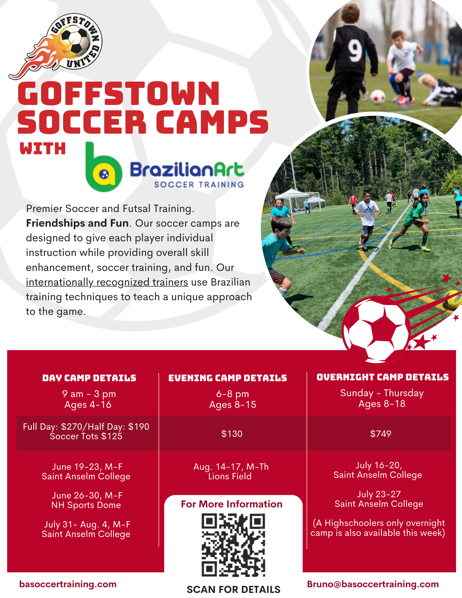 Summer Soccer Camp Opportunity in Goffstown