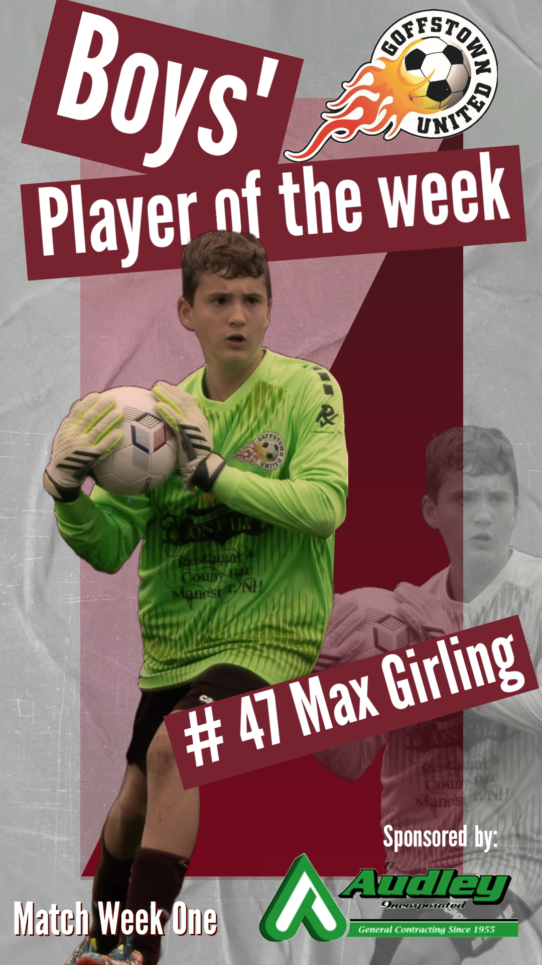 Match Week 1 – Boys Player of the Week