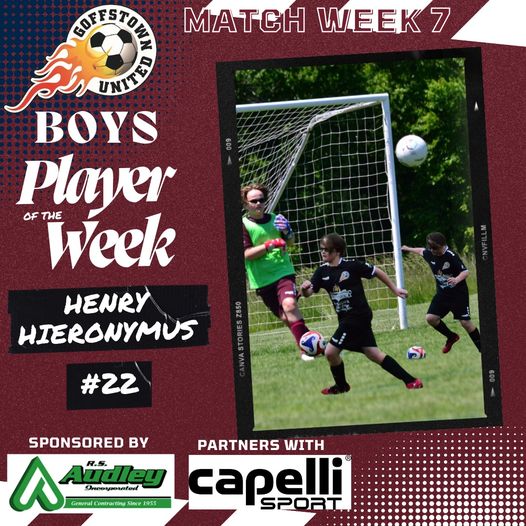 Match Week 7 – Boys Player of the Week