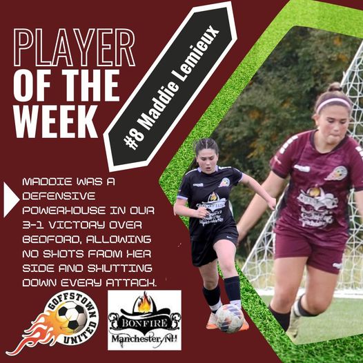 Fall 2024 – Week 4 – Girls Player of the Week